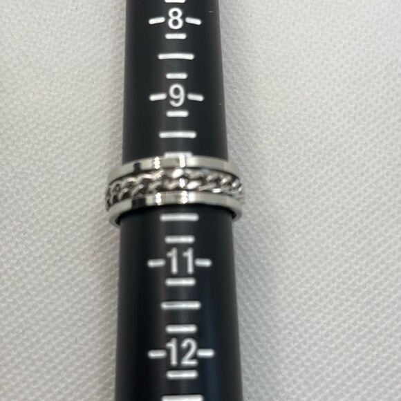 NWOT Size 10 Stainless Steel fidget spinner band with chain - Picture 4 of 4